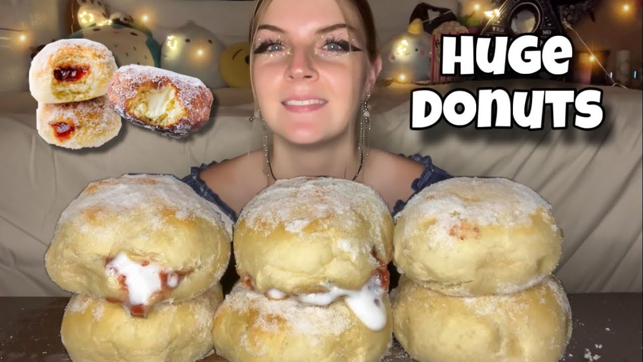CREAM FILLED DONUT MUKBANG! (Vegan) (No Talking)
