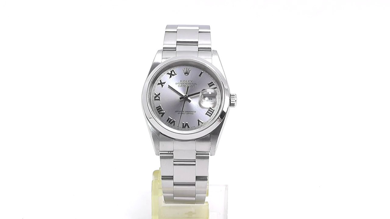 *まる* ロレックス ROLEX デイトジャスト メンズ 16200 グレーローマン 腕時計