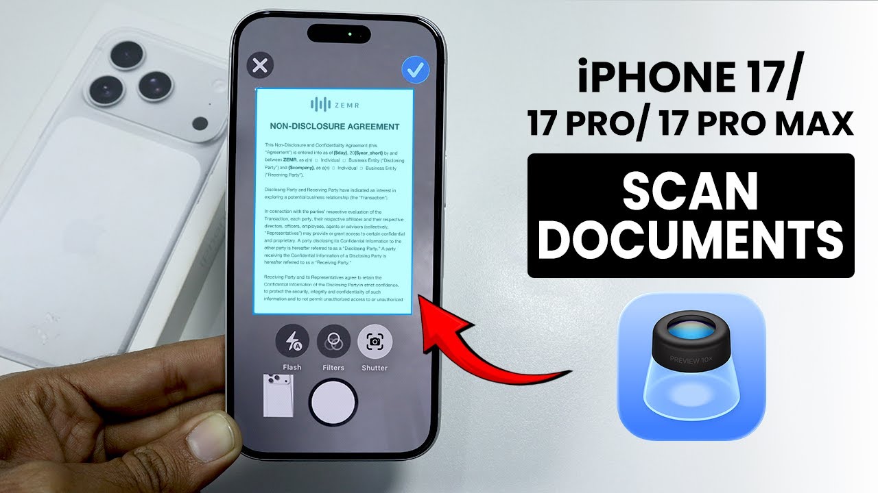 iPhone 17 / 17 Pro Max: How to Scan Documents (Using Preview App) - YouTube