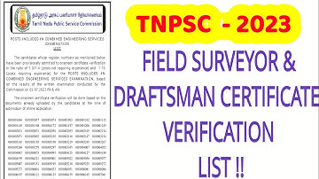 Field surveyor & draftsman certificate verification list 2023 |