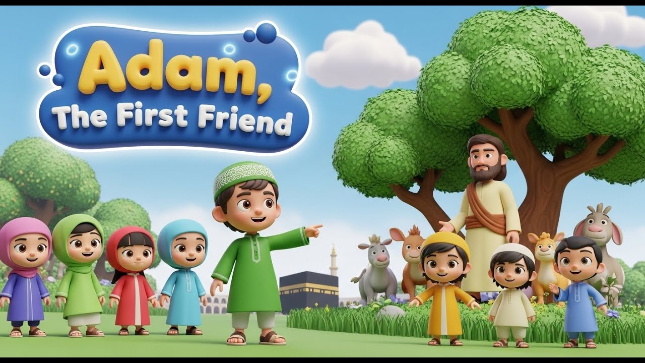 Adam, The First Friend 🌱 | Islamic Kids Story Animation 🌈