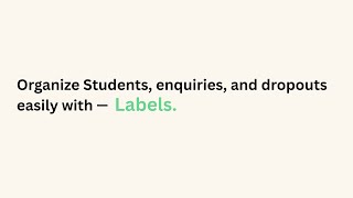 Organize Students & Enquiries with Labels | BadmintonBuddy DRIVE