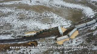 Grain Train Derailment (NO SOUND)