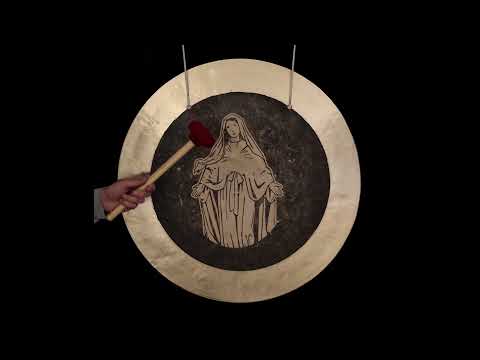 26" Mother Mary Engraved Deep Breath Gong (#MTM002) - Example - Gongs Unlimited