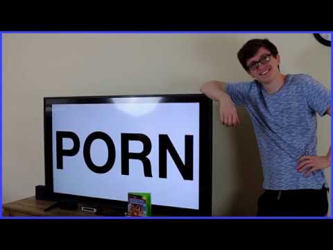 Scott the Woz displays porn on his TV - Scott the Woz displays porn on his TV