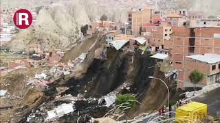 Deslizamiento en la zona de Bajo Llojeta de La Paz.