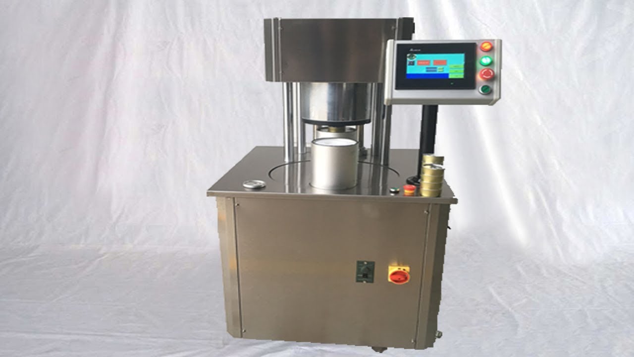 semi automatic vacuum seaming machine tin cans sealer with N2 flushing function 真空充氮氣封罐機半自動
