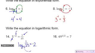Algebra 2: Section 6.3 - Logarithms and Logarithmic Functions
