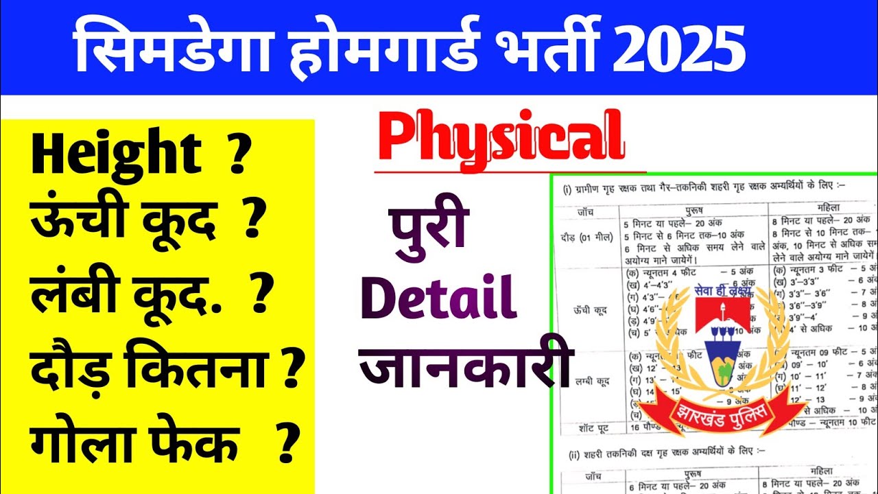 Simdega Homeguard Vacancy 2025 |simdega Homeguard New vacancy 2025 |simdega homeguard bahali 2025