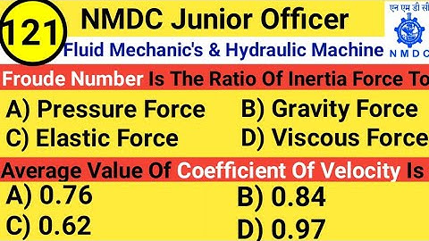 NMDC Model Paper 2021 | Top 20 Fluid Mechanic