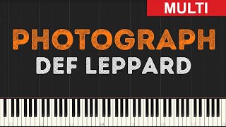Def Leppard - Photograph (Instrumental Tutorial) [Synthesia]