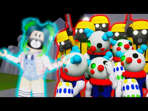 СБЕЖАЛА ОТ 10 БОТОВ И СТАЛА ПРИЗРАКОМ! Roblox Piggy 10 Bot