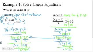 Algebra 1-2: Solving Linear Equations