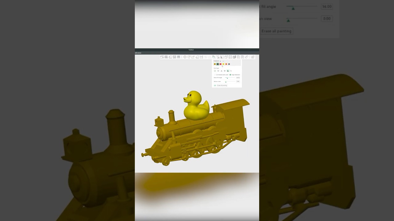 Duck on a Steam Train Model and Print