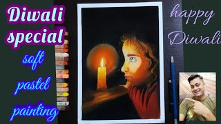 soft pastel Diwali painting | Diwali 2020 | step by step for beginners dipawali painting | screenshot 4