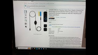 Blink Video Doorbell With Charging Cable Power Adapter