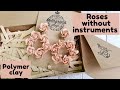Roses without instruments * Polymer clay * DIY * Tutorial * Melagrana design * Rose earrings