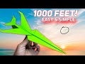 How to make a paper airplane that flies far 1000 feet  easy  simple