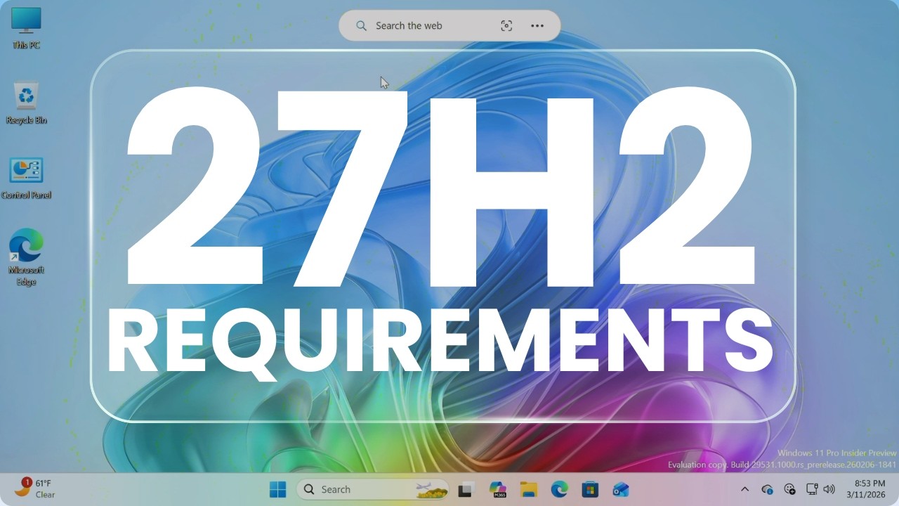 27h2 Vbscript Windows 11 27H2 Requirements Just LEAKED – Millions of PCs May Break ...
