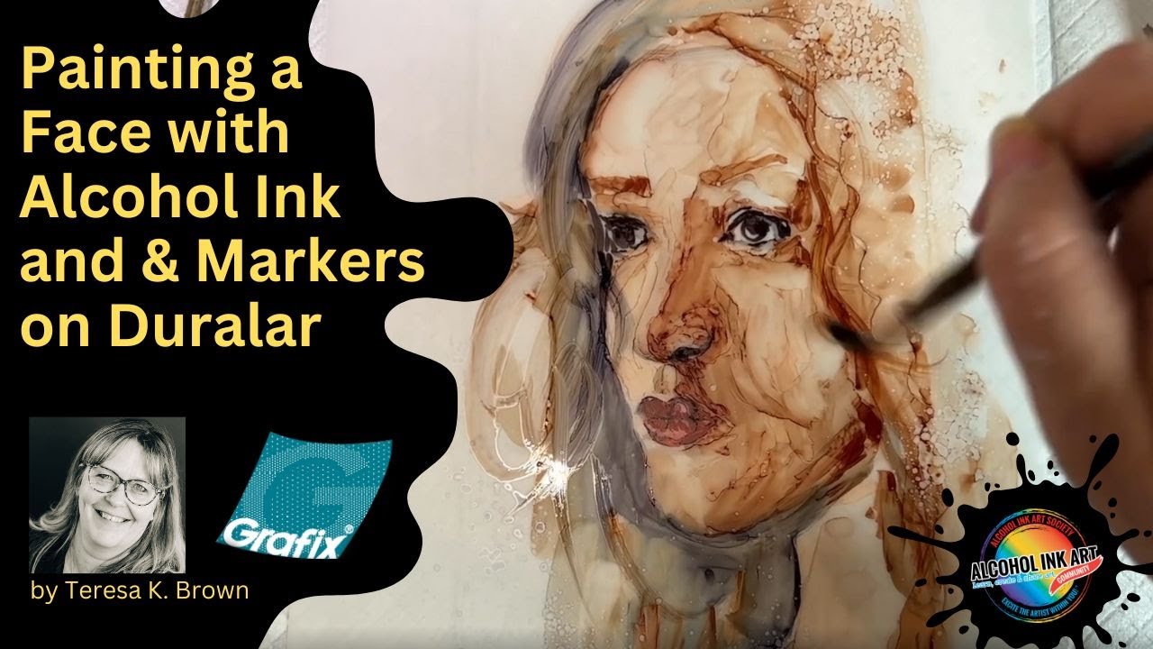 Painting a Face with Alcohol Ink on Duralar Transparent Film