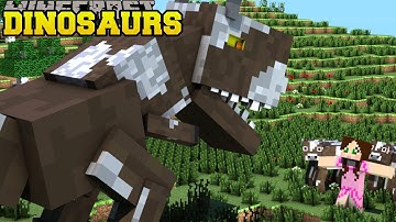 Minecraft: ESCAPING DINOSAURS! - FIND THE BUTTON EXTREME 2 - Custom Map