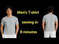 Easy Men’s T-Shirt Sewing Tutorial for Beginners | Sew It in 8 Minutes With Only 1 Meter of Fabric✅️