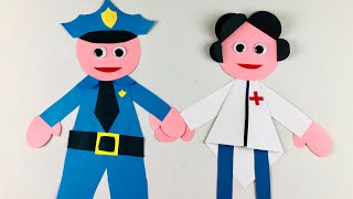 Labour Day crafts for kids|Community Helpers -Doctor Craft👨‍⚕️&Police officer Craft for kids👮🏻‍♂️