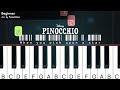 Beginner when you wish upon a star  pinocchio  piano tutorial with finger numbers