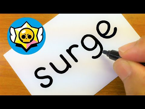 How To Turn Words Surge Brawl Stars New Brawler Into A Drawing How To Draw Doodle Art On Paper Youtube