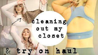 CLEANING OUT MY CLOSET &amp; MINI TRY ON HAUL | PRINCESS POLLY, TIL YOU COLLAPSE, BALANCE ATHLETICA