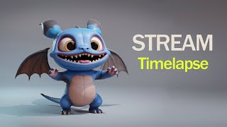 Cartoon Dragon 3D Model Timelapse Blender / Zbrush