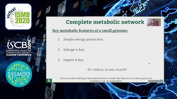 Genome-scale metabolic modelling reveals key... - Jean-Christophe Lachance - SysMod - ISMB 2020