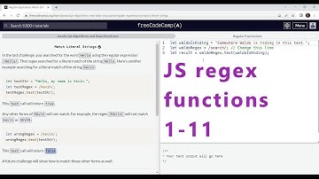 regex functions 1-11 - freeCodeCamp - JS Algorithms and DS