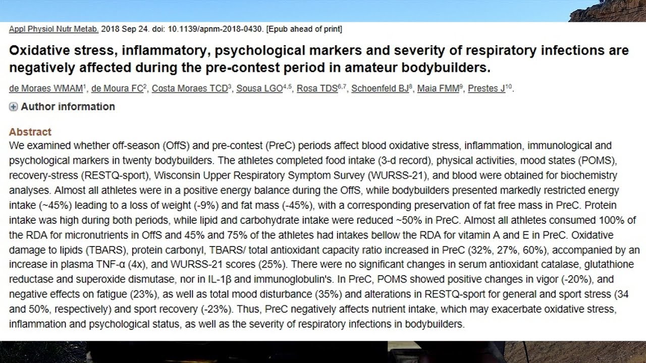 athletenschmiede Bodybuilder Study Shows Contest Prep Effects Oxidative Stress, Immune System & Psychological Health!