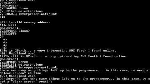 GForth demonstration (Win7)