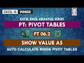 PT06.2 | Excel Pivot Tables | Show Value AS | 5 essential features