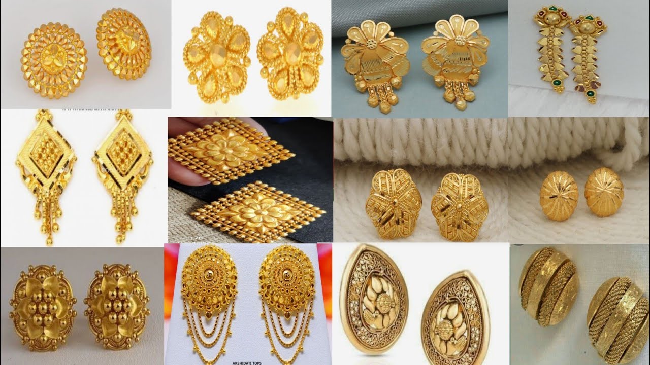 Gold earrings new Designs - YouTube