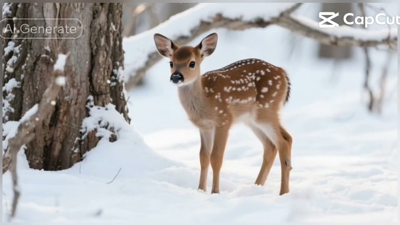 Realistic Beautiful Baby Deer in Nature for Relaxation