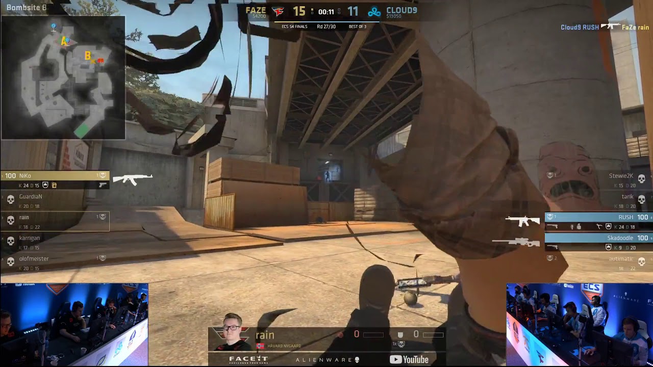 Niko 1v2 w/ filthy 1tap to get Faze to next stage