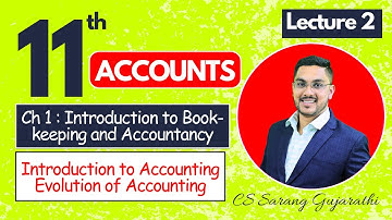 Class 11 | Accounts | Chapter 1 Introduction to Book keeping & Accountancy | Maharashtra Board | L2