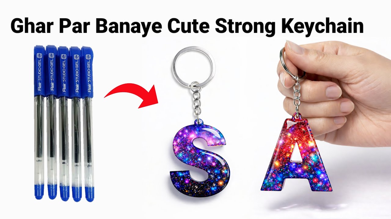 Askari キーホル　ダーハンドメイド DIY Homemade Initial Letter Shaker Keychain 😍/homemade glass