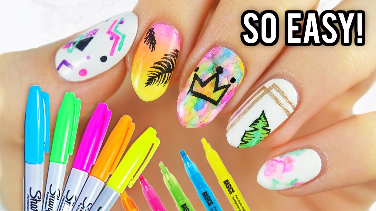 8. Bold and Vibrant Nail Art Using Sharpie Markers - wide 6