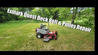 Exmark Quest Zero Turn Mower Deck Belt Replacement & Pulley Repair