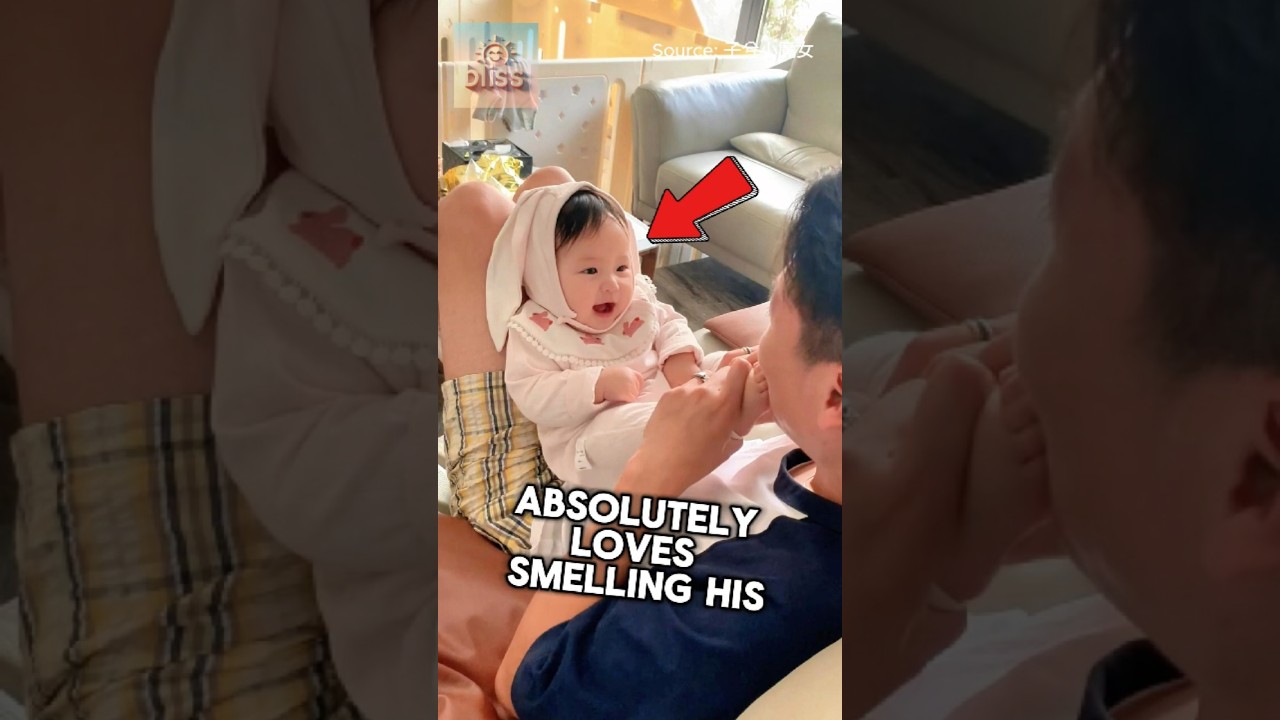 Dad Absolutely Loves the Smell of His Little Girl's Tiny Feet 😅❤️ #shorts