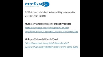 CERT-In has published Vulnerability notes on its website (19-11-2025)