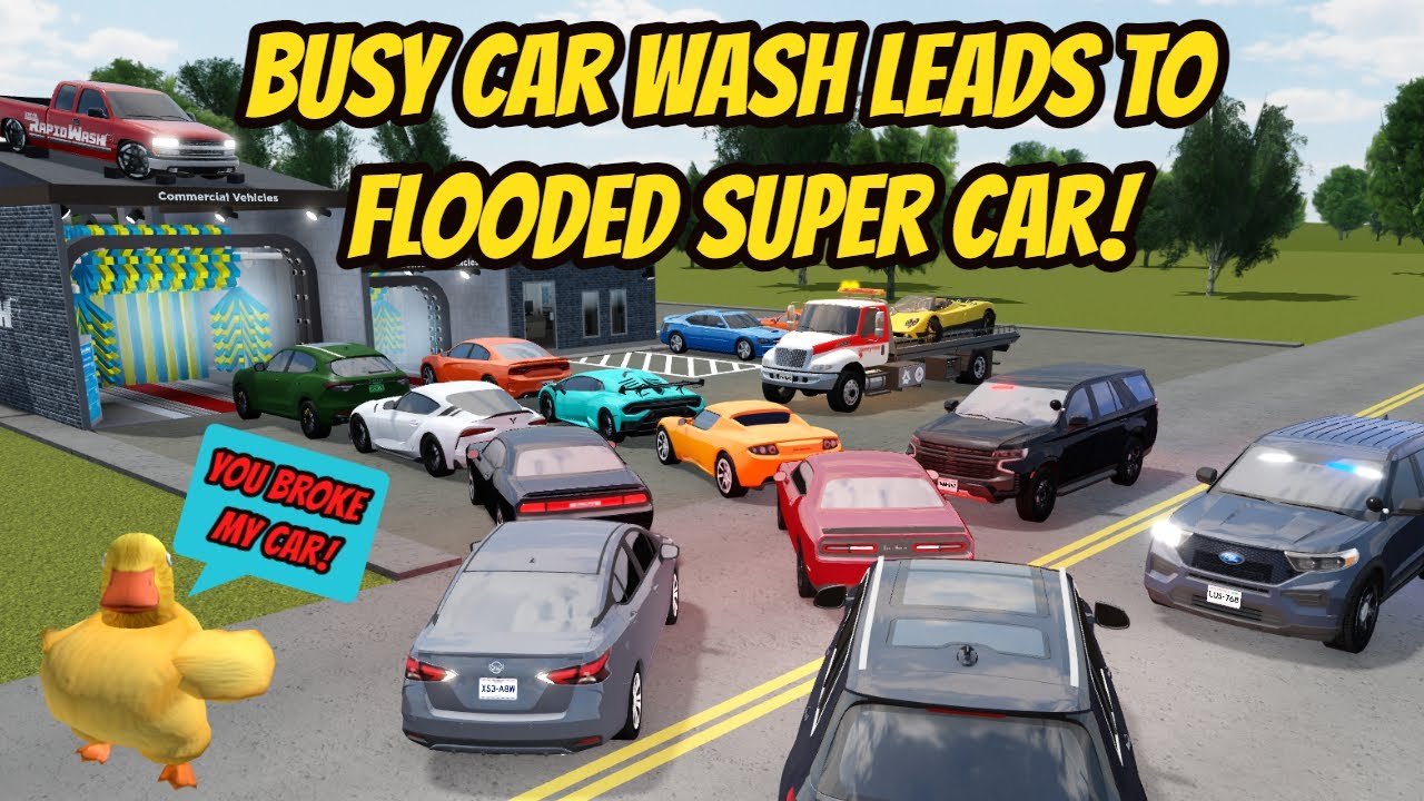Гринвилл, Висконсин, Roblox l Занятая автомойка, экзотическая машина, затопленная ролевая игра