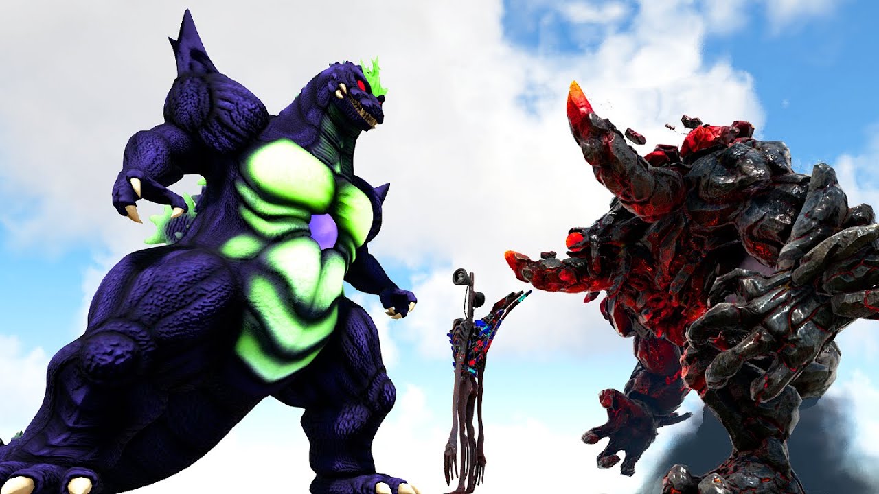 SUPER GODZILLA vs. BIONIC SIREN HEAD/LAVA TITAN/RODAN and Various | ARK ...