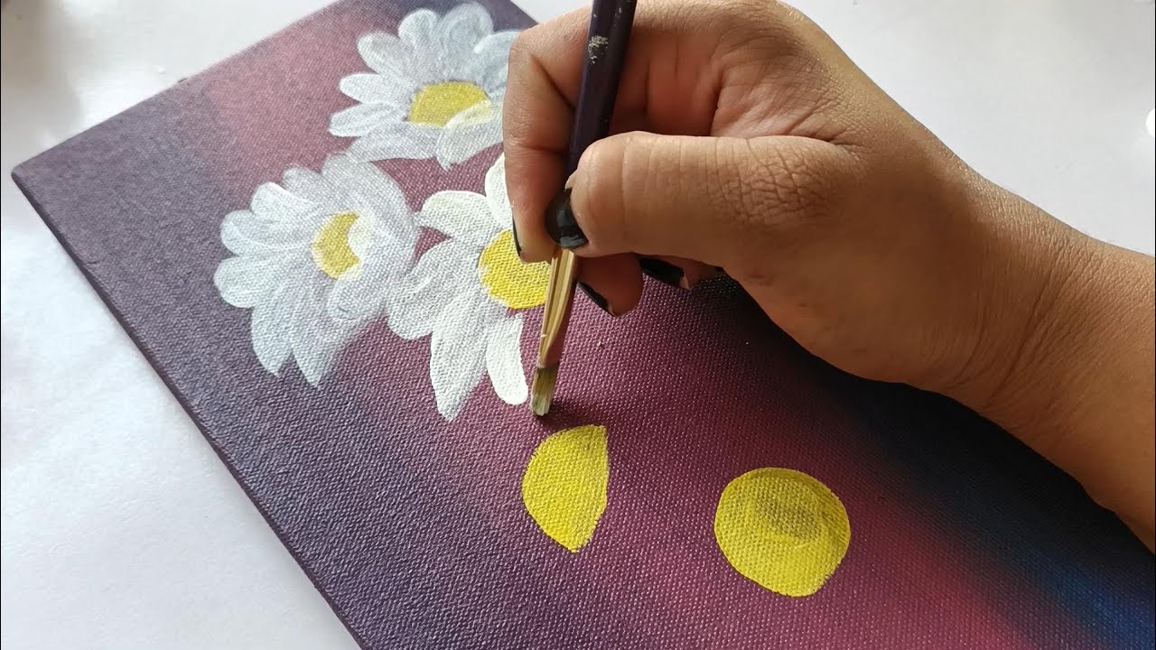 How to paint Daisy flowers Painting in easy step🤫 - YouTube