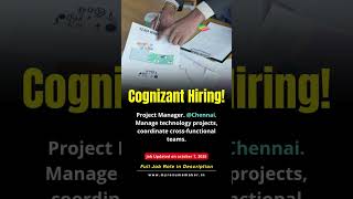 Project Manager — Cognizant Chennai | Tech Delivery Role #Cognizant #Chennai #TechDeliveryRole