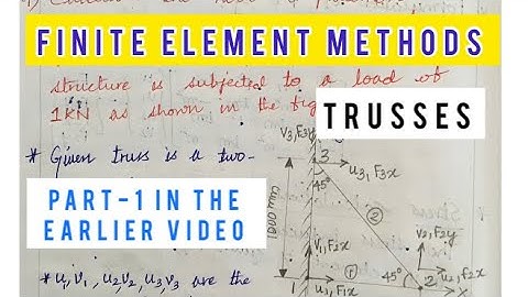 TRUSS PART -2 PROBLEM-1-ANALYSIS OF TRUSSES FINITE ELEMENT METHODS /FINITE ELEMENT ANALYSIS FEM FEA